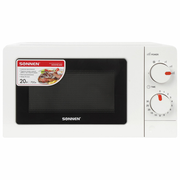 Микроволновая печь Sonnen MW2070B-6MW, 20 л, 700 Вт, таймер ...
