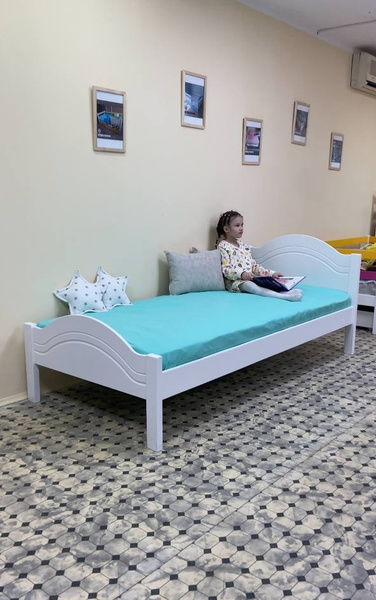 Кровать односпальная 200х90 белая Лондон, из массива березы+МДФ купить ...