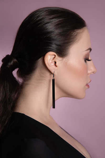 Длинные серьги палочки/ Серьги в форме палочки/ черные серьги/ висячие ...