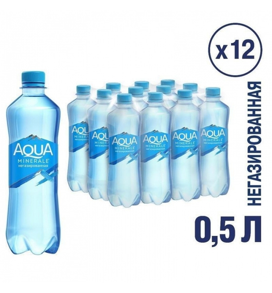 Вода питьевая Аква Минерале негазированная, ПЭТ (0,5л*12шт) - купить с ...