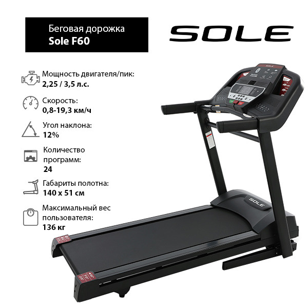 Беговая дорожка Sole Fitness F60 2021 - купить по доступным ценам в ...