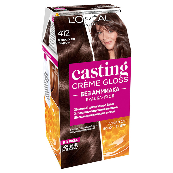 L'Oreal Paris Casting Creme Gloss Краска-уход, тон 412 какао со льдом ...