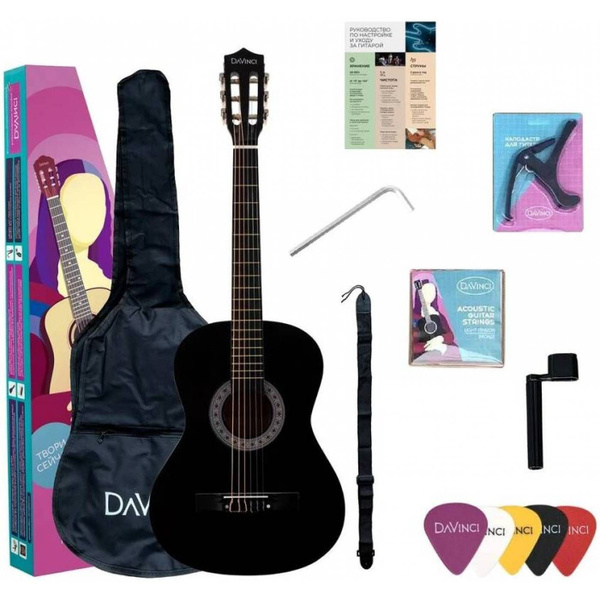 Характеристики DaVinci Классическая гитара DC-50A BK PACK, корпус Липа ...