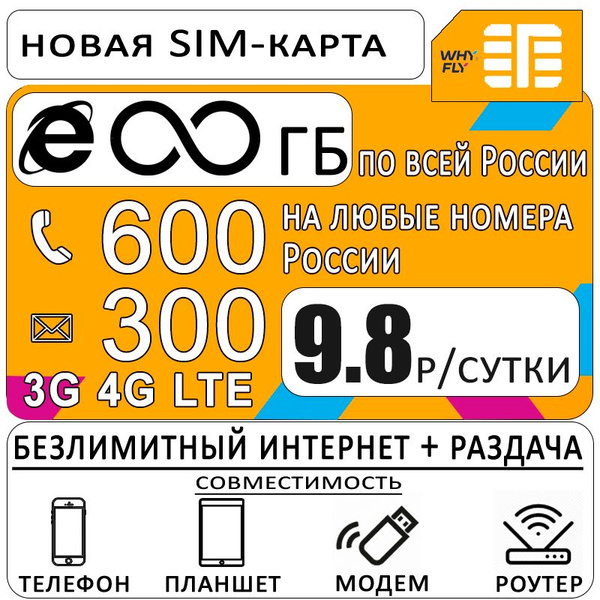 Sim карта с безлимитным интернетом для модема