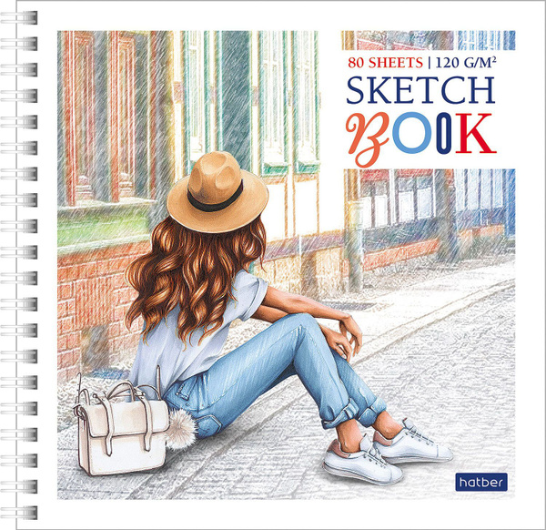 Тетрадь SketchBook Hatber Premium 80л А5ф 170х170мм 120г/кв.м без ...