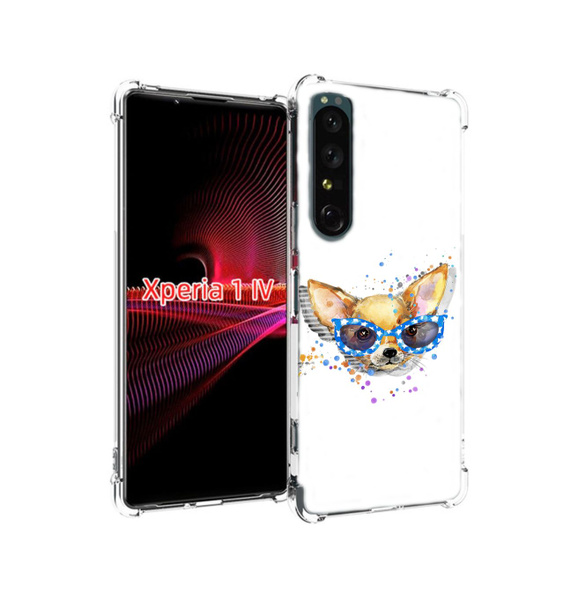 Чехол-бампер MyPads для Sony Xperia 1 IV с рисунком чихуа-хуа в очках ...