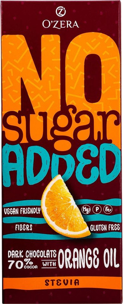 Шоколад Ozera No Sugar Added Dark & Orange Горький 90г - купить с ...