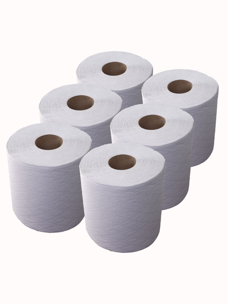 Полотенца бумажные 150 метров ZELPAPER в рулоне однослойные 6 рулонов ...