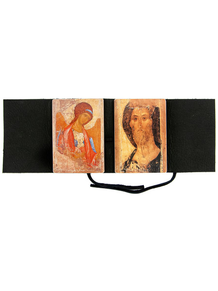 Икона, складень в дорогу 5,8х7,4см "Спас Рублева, арх. Михаил Рублева ...