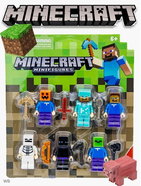 Набор Minecraft 6 фигурок LEGO ,супер набор майнкрафт, подвижные ...