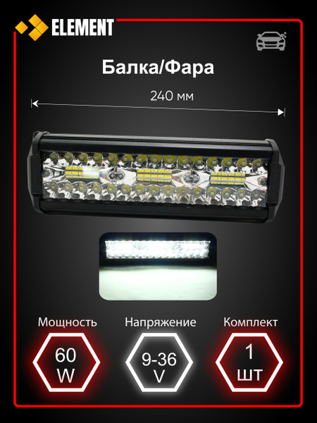 Балка светодиодная на автомобиль ELEMENT купить по выгодной цене в ...