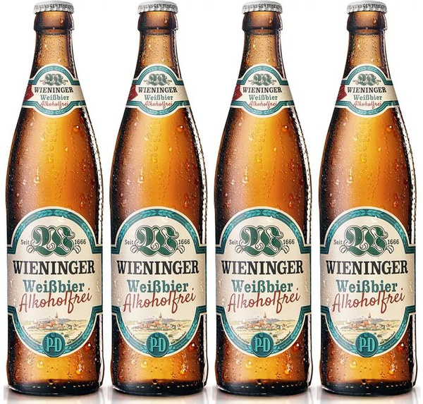 Пиво безалкогольное светлое нефильтрованное Wieninger Weisbier, 4 шт по ...