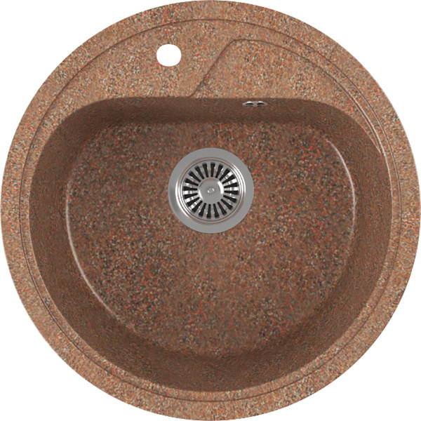 Кухонная мойка врезная GreenStone GRS-04-307 терракот, с сифоном ...