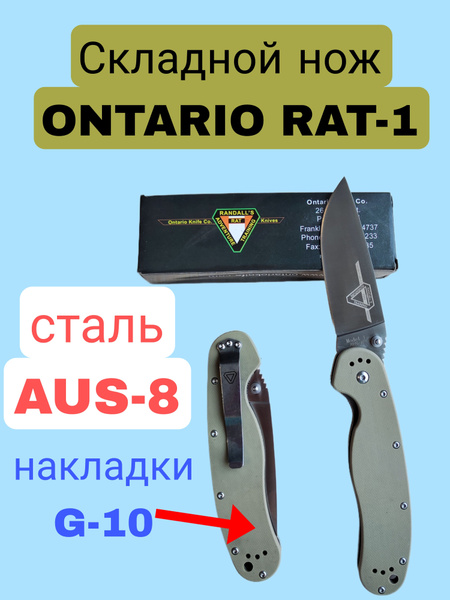 Складной нож ОНТАРИО РАТ-1_песочный, длина лезвия 9.4 см - купить с ...