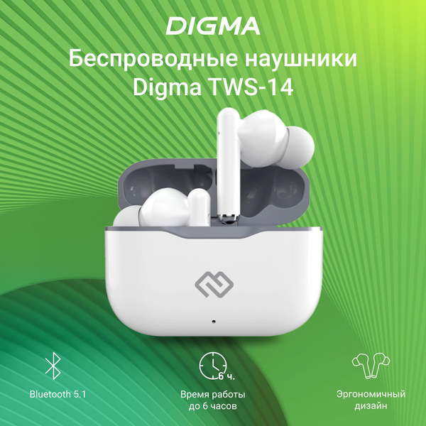 Наушники Вкладыши Digma TWS-14 - купить по доступным ценам в интернет ...