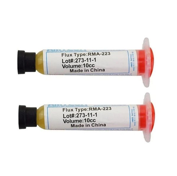Флюс гель для пайки SMD/BDA компонентов RMA-223, 10г (комплект 2шт ...