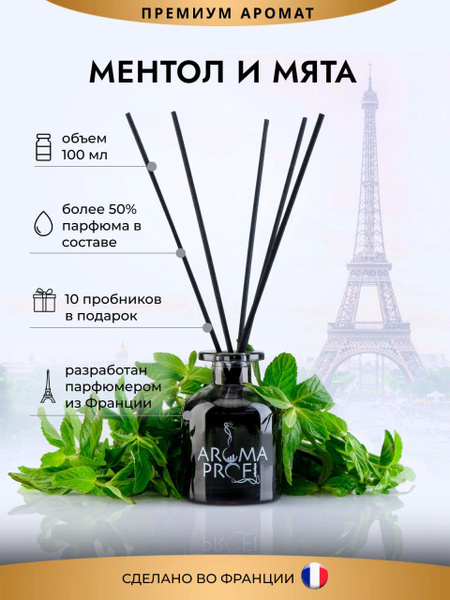 Подарочный набор с аромадиффузором Aroma Profi, Жидкий, Ментол, Мята ...