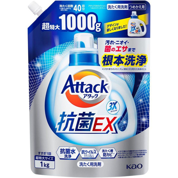 Attack Жидкое средство для стирки Attack ЕX с ароматом свежести 1000 г ...