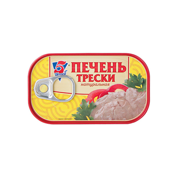 Печень трески 5 Морей натуральная, 120 г - купить с доставкой по ...