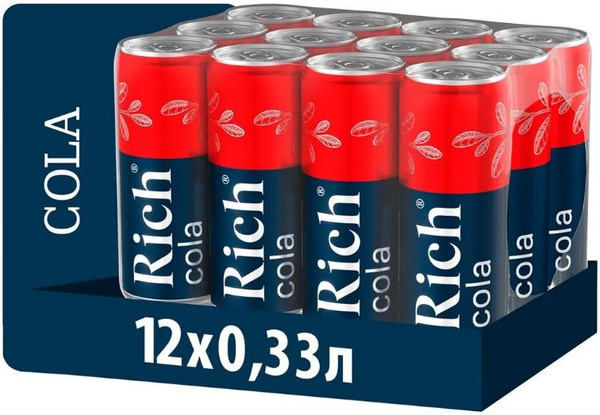 Rich Cola 0,33л.*12шт. Кола Рич - купить с доставкой по выгодным ценам ...