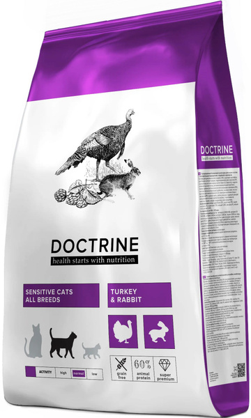Корм Doctrine Sensitive All Breeds Rabbit & Turkey для кошек c ...