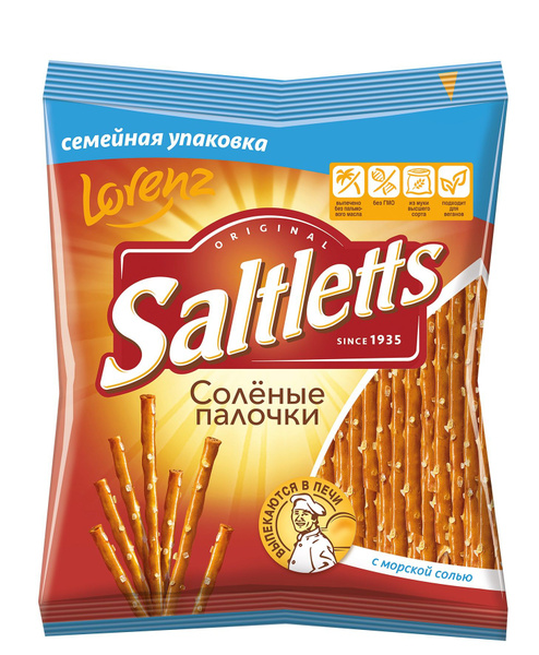 Соломка соленая Lorenz Saltletts Классические палочки с солью, 300 г ...
