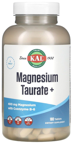 KAL, Магний, Таурат магния, Taurate Magnesium, 180 таблеток купить на ...