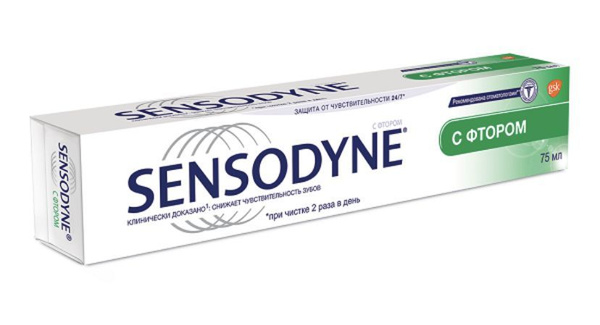 Зубная паста Sensodyne С фтором для чувствительных зубов 75 мл купить ...