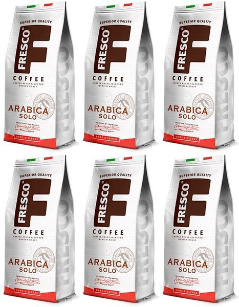 Кофе Fresco Arabica Solo в зернах, комплект: 6 упаковок по 1 кг ...
