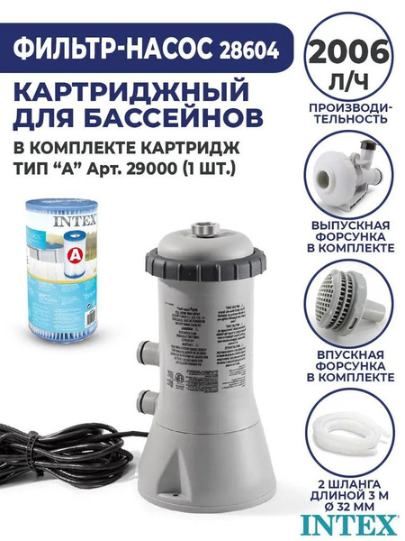 Картриджный фильтр-насос для бассейна INTEX (220В, картридж А) 28604 ...