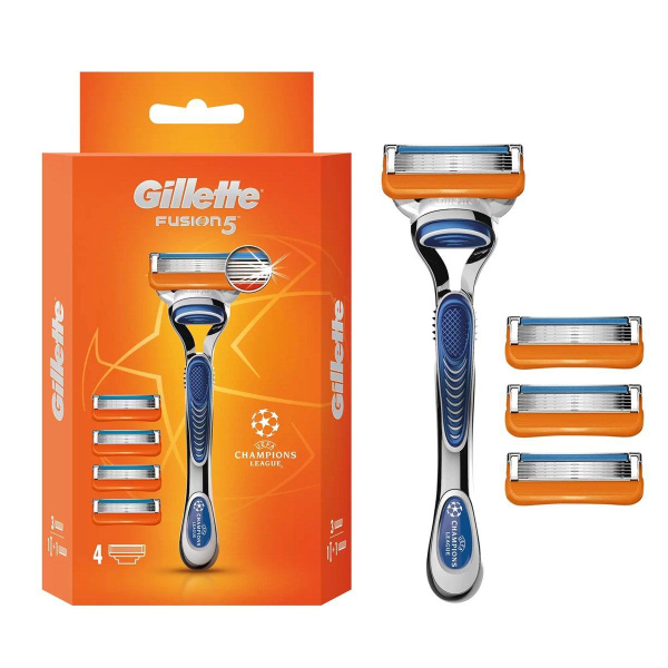 Бритва Gillette Fusion 5 мужская + 3 сменные кассеты - купить с ...