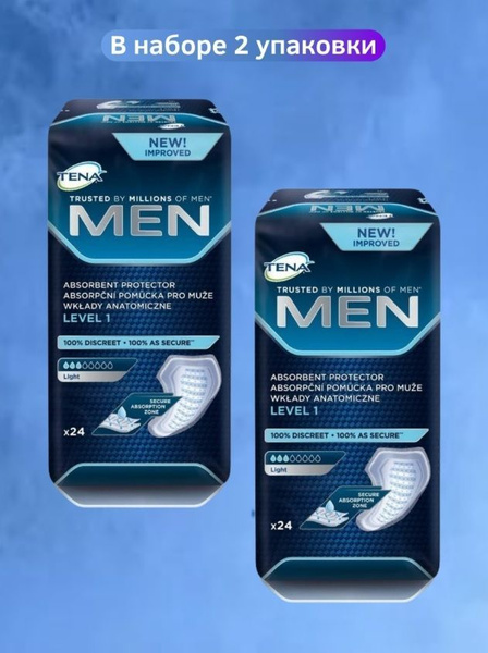 Tena Men мужские Level 1 Light Прокладки урологические для мужчин 3 ...