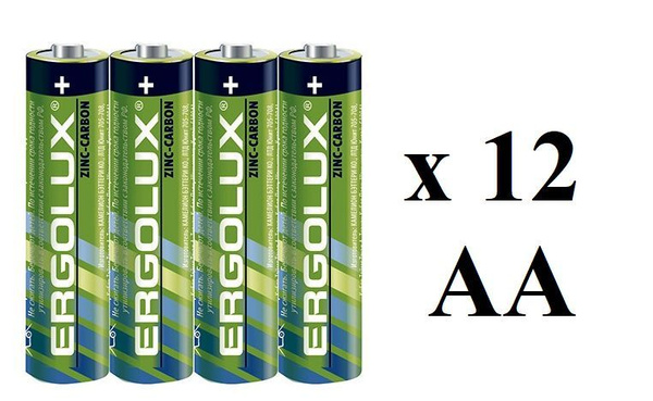 Батарейки пальчиковые Ergolux 12 шт. AA - купить с доставкой по ...