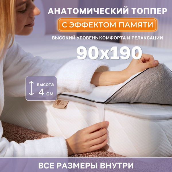 Топпер-наматрасник Vento RAT Memoryтоппер190\200\2\4, Беспружинный, 90 ...