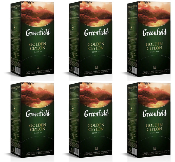 Greenfield Чай Golden Ceylon, 25 пакетиков, 6 упаковок - купить с ...