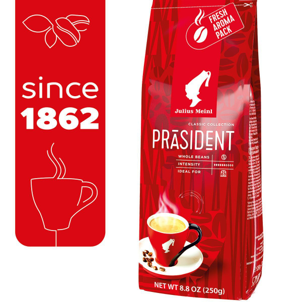 Кофе в зернах Julius Meinl Prasident (Президент), средняя обжарка 250 г ...