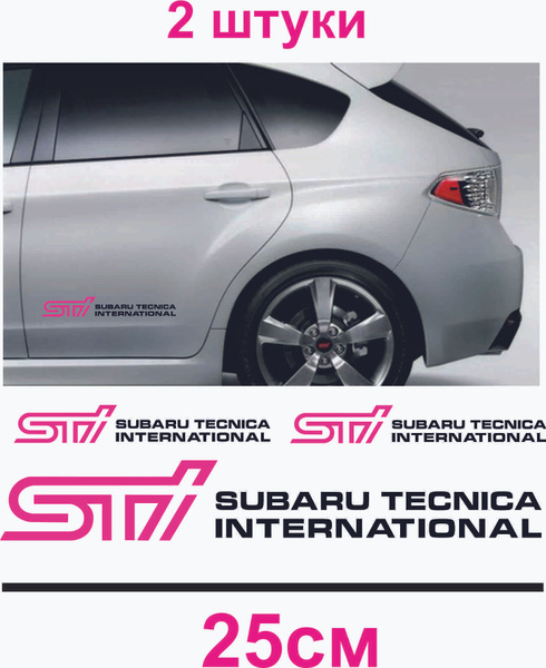 Наклейка Subaru STI черная борт 25см 2 штуки - купить по выгодным ценам ...