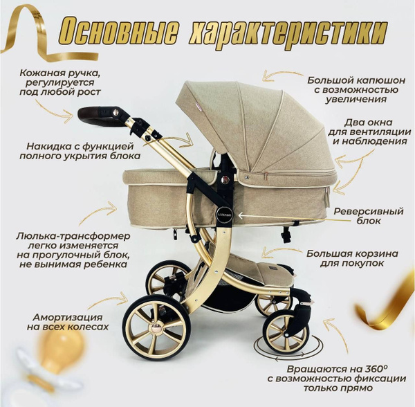 Коляска Teknum 608 2в1 трансформер Детская Для новорожденных и детей до ...