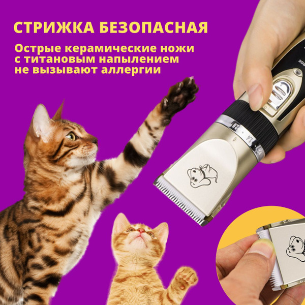Бесшумная машинка для стрижки собак или кошек BaoRun, Беспроводной ...