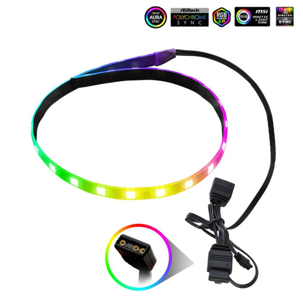 Coolmoon 40 см Магнитная светодиодная лента RGB/ARGB с подсветкой 4 Pin ...