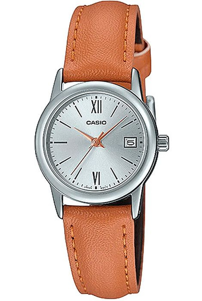 Женские кварцевые наручные часы Casio LTP-V002L-7B3 с кожаным ремешком ...