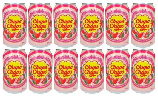 Газированный напиток Chupa Chups Strawberry Cream (Чупа Чупс Клубника ...