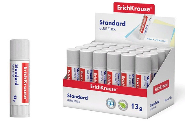Клей-карандаш ErichKrause "Standard", 13г, упаковка 24 шт. купить на ...