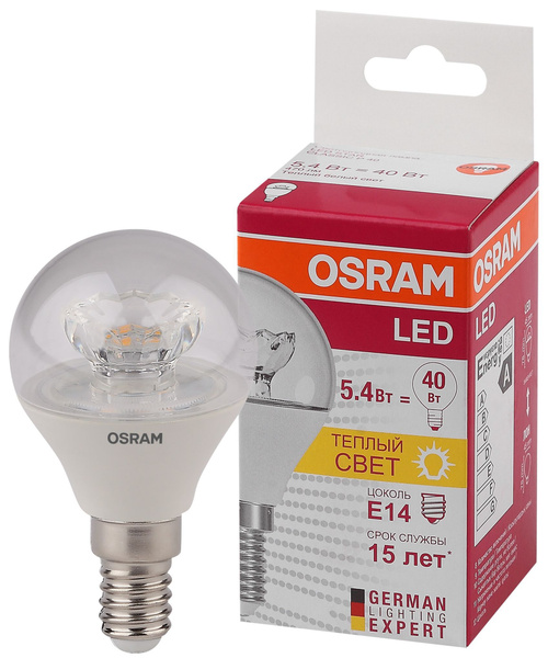 Светодиодная Лампочка OSRAM E14 Шар 470 Лм 3000 К - купить в интернет ...