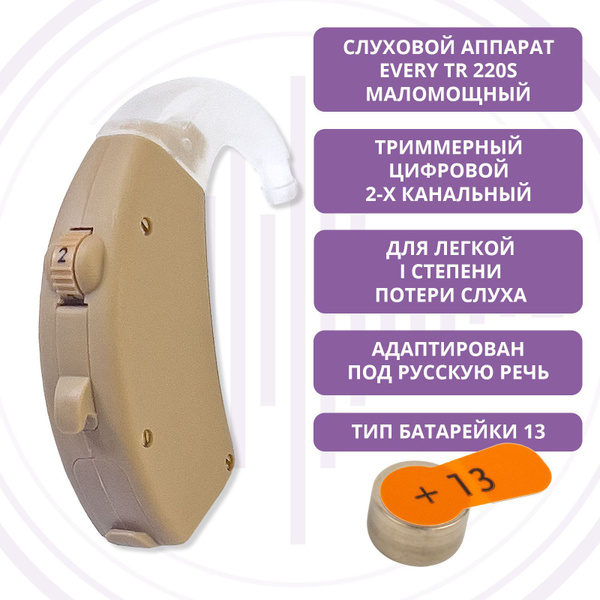 Слуховой аппарат Aurica Every TR 220S заушный маломощный - купить с ...