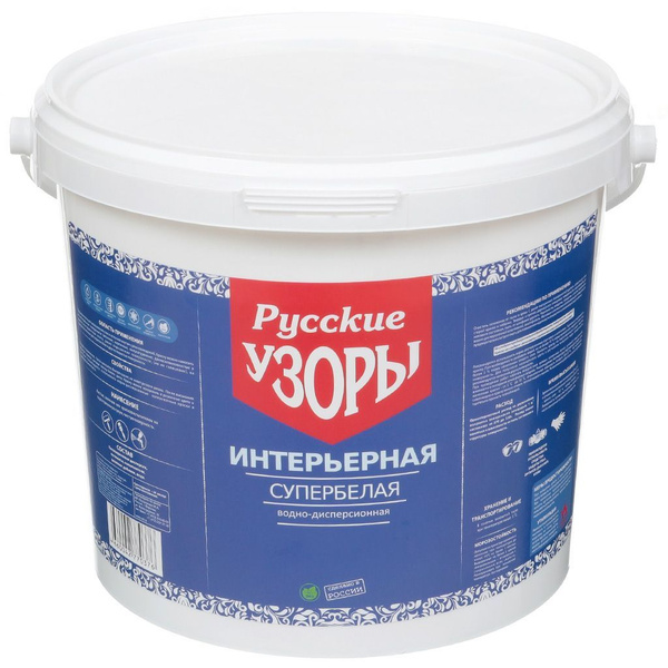 Краска Русские узоры Краска1 Быстросохнущая, Матовое покрытие, белый ...
