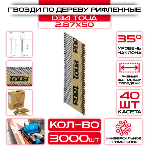 Гвозди 50 мм 3000 шт TOUA купить по низкой цене в интернет-магазине ...