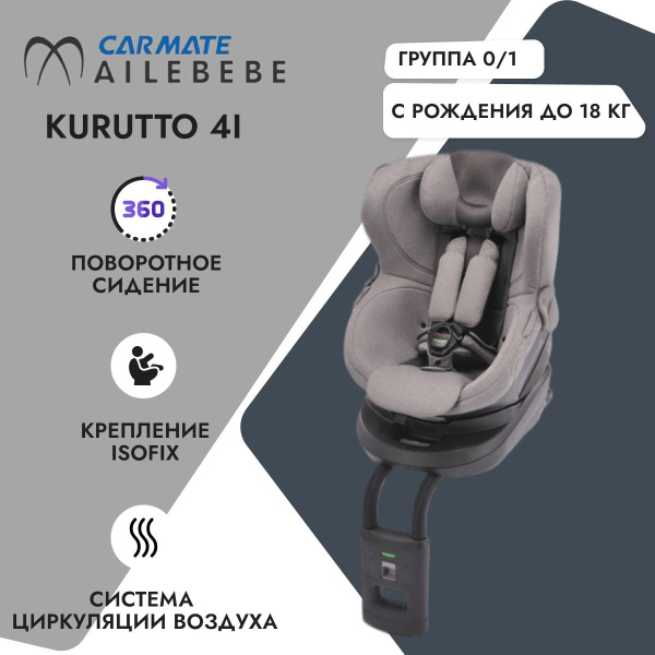 Детское автокресло Carmate Kurutto 4i, цвет Blue, группа 0-1, от 0 до ...