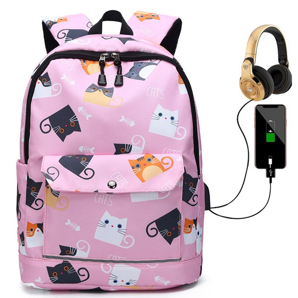 Школьная сумка для девочки-подростка с USB-разъемом 32*14.5*44 CM ...
