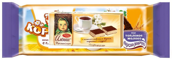 Печенье Коровка Топленое молоко с глазурью сахарное 115г х2шт - купить ...